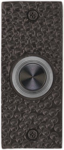 Waterwood WW014B Solid Brass Small Hammered Doorbell, Black