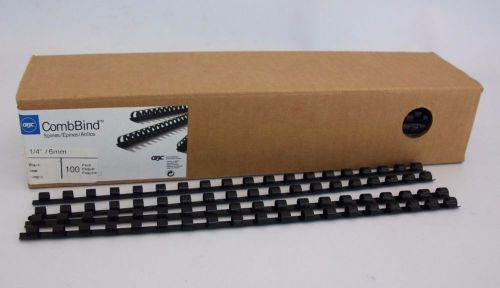 Lot of 75 Black 1/4 Inch-Diameter Plastic Binding Combs Spines 10.75&#034; Long