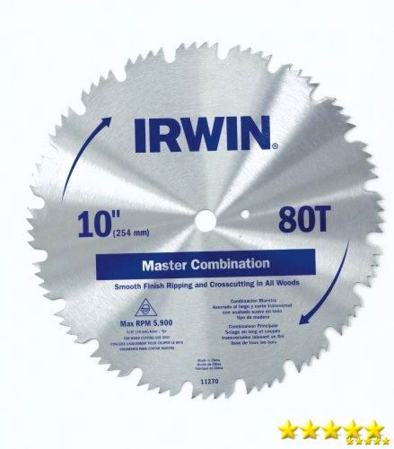 IRWIN Tools Steel Table / Miter Circular Saw Blade, 10-Inch, 80 Tooth 11270, New