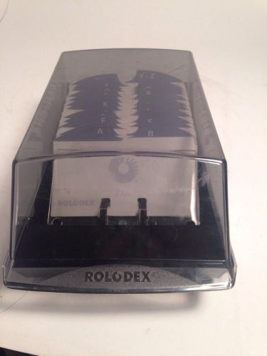 Rolodex Tray Card File w/ Smoke Colored Lid 4&#034; X 2&#034; cards all blank VIP 24C