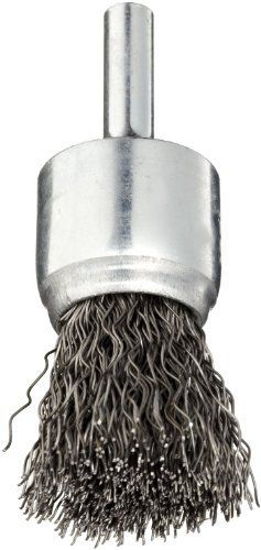 Weiler wire end brush, solid end, round shank, steel, crimped wire, 3/4&#034; for sale