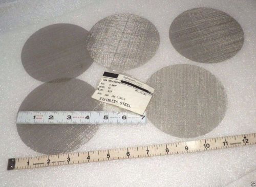 stainless steel  4.8&#034; x 0.010  #40 mesh  Circle micro  Screens filters 5 pc  new