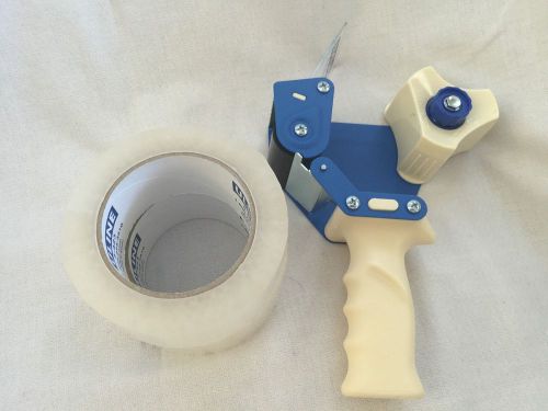Uline Industrial Packing Tape Dispenser Gun H-150 &amp; 2 Rolls of S-423 Clear Tape