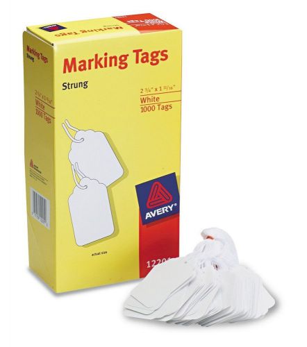 new Avery White Marking Tags Strung, 2.75 x 1.68 Inches, Pack of 1000 (12201)