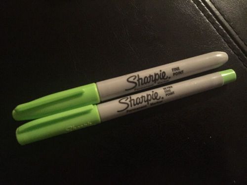 Set Of Two Lime Green Sharpies
