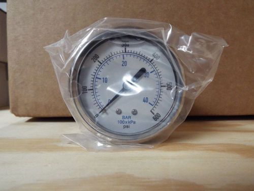 0-600 psi/bar 2.5&#034; stainless brass center back mount pressure gauge for sale