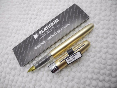 Yellow Platinum Plaisir 0.5mm fountain pen free 2 cartridge Black NO BOX(Japan)