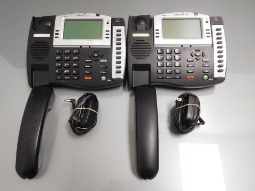 Lot of 2x TalkSwitch TS-600 2-Line Analog Display Phone w/ Power Supply LOT C