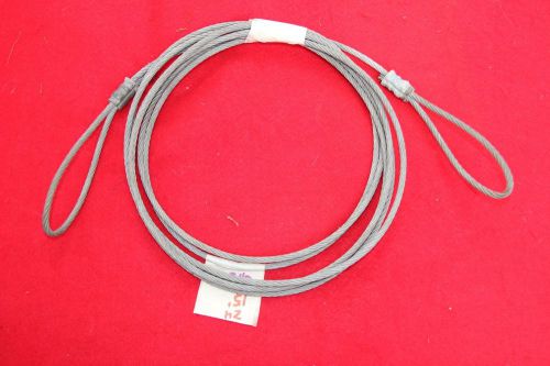 3/16&#034; GALVANIZED WIRE ROPE CABLE 180&#034; (15&#039;)  w/ Ends / Eye Loops ~ 7 x 19