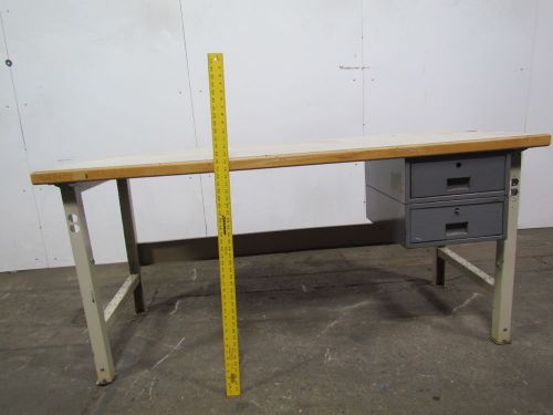 Industrial Workbench 1-3/4x30x72 Maple Top w/Laminate Cover Two 5x14x20 Drawers