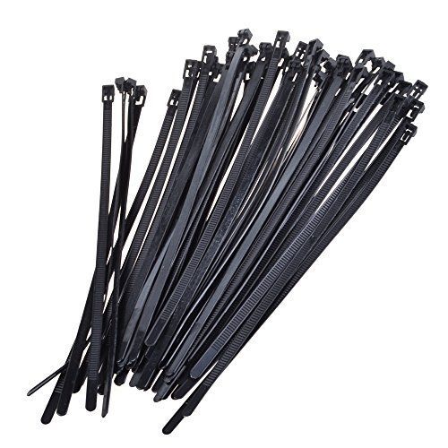 Cosmos ? 300mm Length Black Color Reusable Plastic Releasable Zip Cable Ties