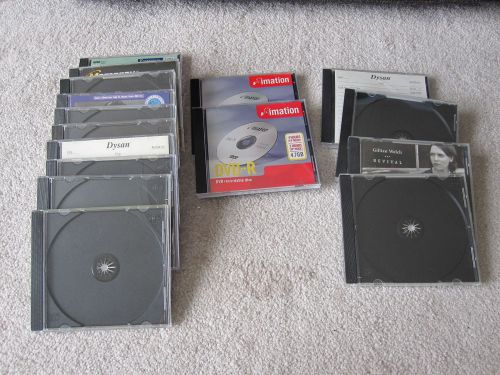16 pcs (10 similar) Standard CD DVD Jewel Cases Single Clear Black Tray 10.4mm