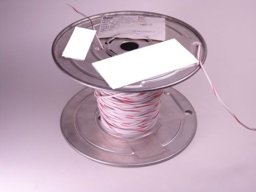 8920-092 Belden PVC Hookup Wire 22 AWG 7 X 30 White W/ Red Strip 100&#039; NOS