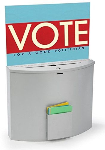 Displays2go Ballot and Suggestion Box, Locking, Includes 17 x 11 Inches Sign