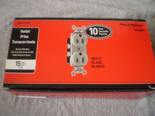 Pass &amp; Seymour CRB5262LACP6 Duplex Outlet 10 Pack White