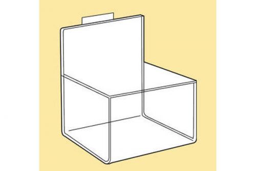 Slatwall acrylic single hosiery bin for slat and slatgrid panels - box of 5 pcs for sale
