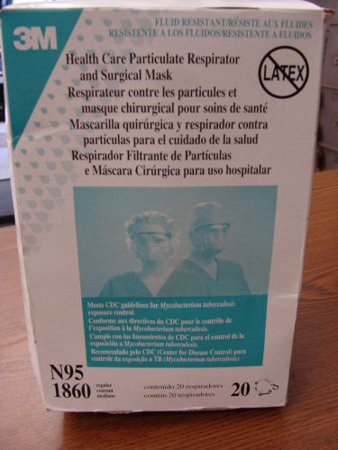 Box of 20-3M 1860 REG Size N95 Medical Respirator/Masks Flu pandemic,Health new.