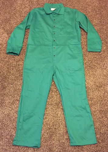 CONDOR 6NB96 Flame-Resistant Coverall Green Mens 2XL 100% Cotton