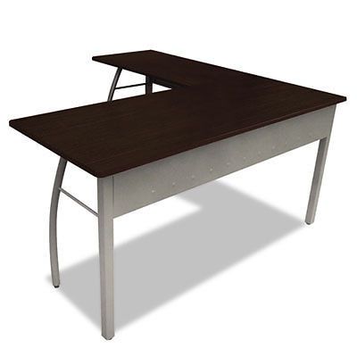 Trento line l-shaped desk, 59-1/8w x 59-1/8d x 29-1/2h, mocha/gray for sale