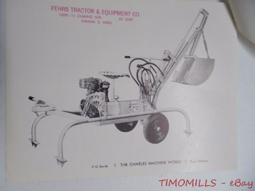 1957 ditch witch backhoe catalog brochure charles machine works perry oklahoma for sale