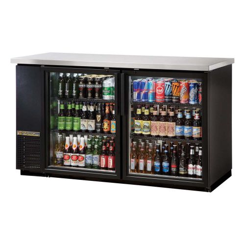 Back Bar Cooler Two-Section 24&#034; Deep True Refrigeration TBB-24-60G-LD (Each)