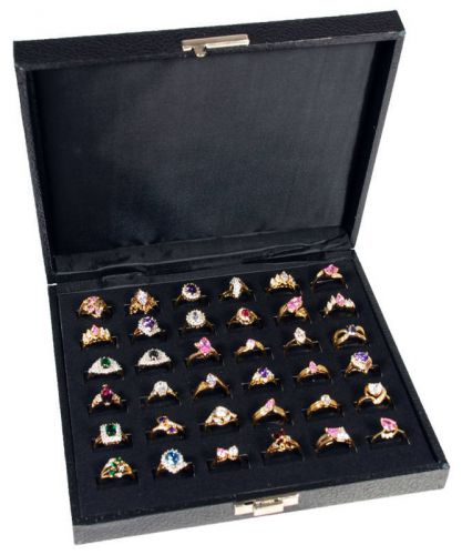 36 SLOT RING TRAY DISPLAY JEWELRY CASE TRAVEL BOX SHOW