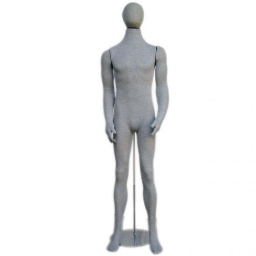 MN-407gy Soft Flexible Bendable Egghead Male Body Mannequin Form