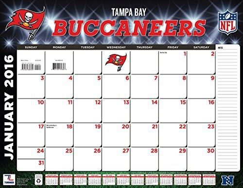 Turner tampa bay buccaneers 2016 desk calendar, january-december 2016, 22 x 17&#034; for sale