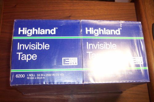 3M™ Highland™ 6200 Invisible Tape, 3/4&#034; x 1296&#034; (lot of 12)