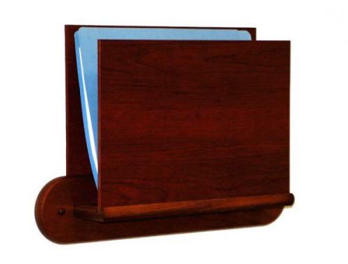 Wooden Mallet Single Open End Letter Size File Holder in Mahogany Oval Mount