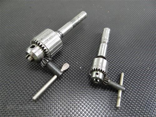 Pair of jacobs no. 0 &amp; no. 7 drill chucks 5/32&#034; &amp; 1/4&#034; capacity 1/2&#034; shank w/ ke for sale
