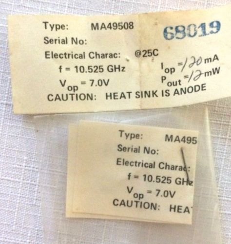Gunn diode ma49508 microwave associates for sale