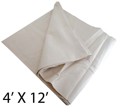 Bulk Lot of 12 - 4&#039; x 12&#039; Canvas Drop Cloths For Indoors Or Outdoors