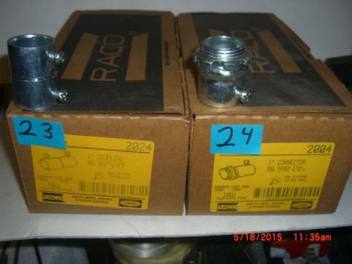 Raco 2024 1&#034; Coupling Qty 23, 2004 1&#034; Connector Qty 24