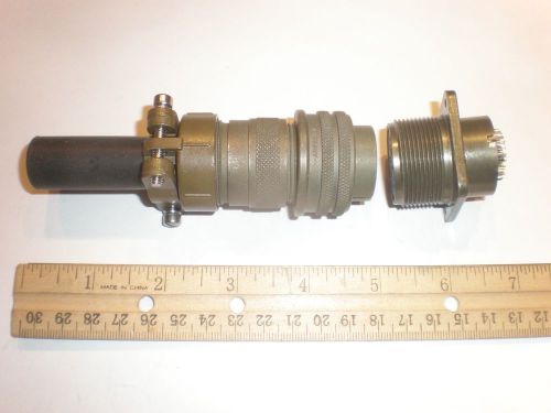 NEW - MS3106A 20-29P (SR) with Bushing and MS3102A 20-29S - 17 Pin Mating Pair