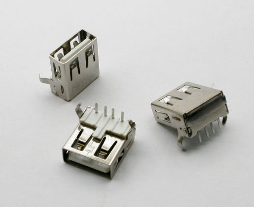 10pcs usb type-a 4pin 90° no curling female connector hw-uaf-04 for sale