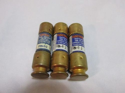 New nos lot of (3) fusetron frn-r-2 dual-element time-delay fuses for sale