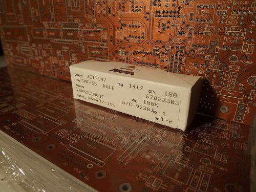 ( 100 ) Dale 1/4w 100k metal film resistors , 1% tol , nos