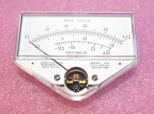 Jewell 83T Audio Panel Meter, 1mA FSD (28U051)