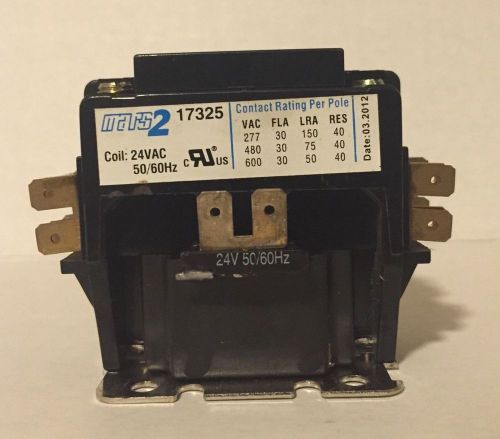 Universal double 2 pole mars2 contactor relay 17325 24vac 30 amp for sale