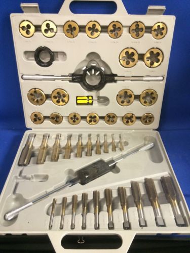 44 Piece Titanium Nitride Coated Alloy Steel Metric Tap &amp; Die Set Case Included!