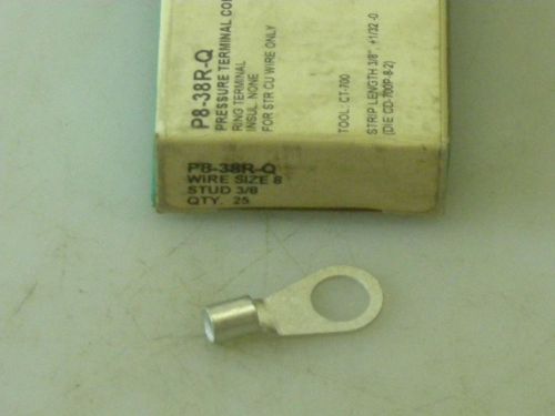 Pkg of 25 - Panduit P8-38R-Q Pressure Terminal Connector 3/8&#034; Stud - Wire Size 8