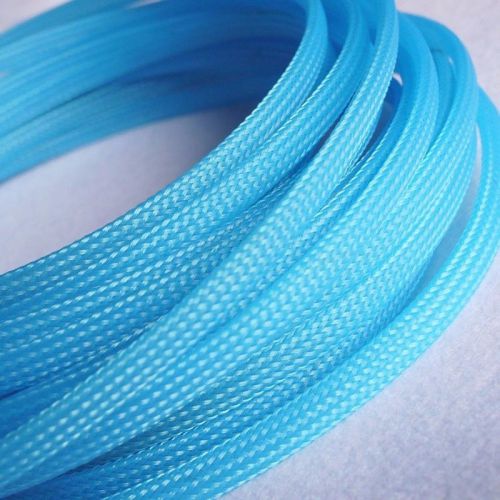 2M x 6MM Blue High Densely Expandable Braided Dense PET Sleeving Cable 3 Weave
