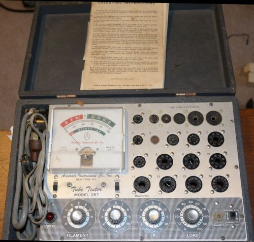 Vintage Accurate Instruments Tube Tester Model 257  Flat $20 Shipping Fee