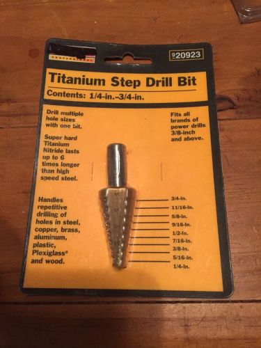 Craftsman Titanium Step Drill Bit 1/4&#034;- 3/4&#034;
