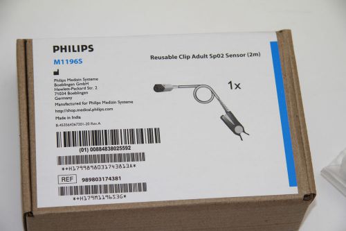 Philips M1196A Original Pediatric/Adult finger clip spo2 sensor NEW(2M)