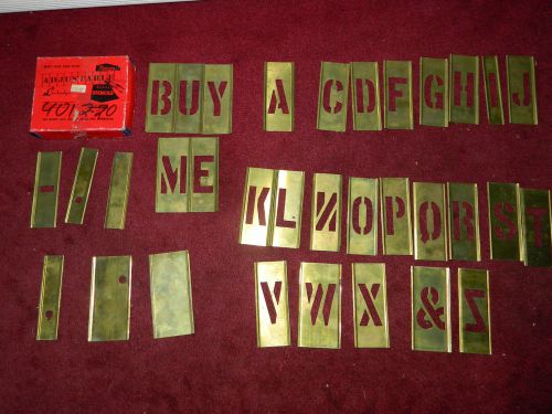 Vintage Box of Reese&#039;s Adjustable Brass Lockedge Stencils - 2&#034; Letters Lettering