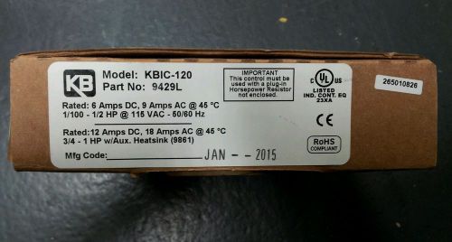 NEW KB ELECTRONICS KBIC-120  9429L,115VAC,0-90VDC motor speed control