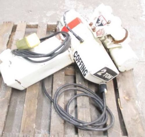 COFFING 2 TON ELECTRIC CHAIN HOIST with MOTOR DRIVEN TROLLEY
