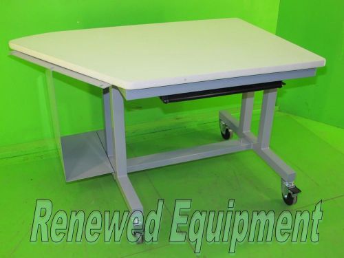Heavy duty computer desk section with keyboard drawer and locking casters for sale
